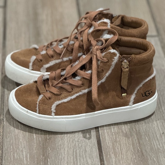 UGG Shoes - UGG Olli Hertitage Shoes Womens Size 5.5 Chestnut Suede Shearling High Top Boots